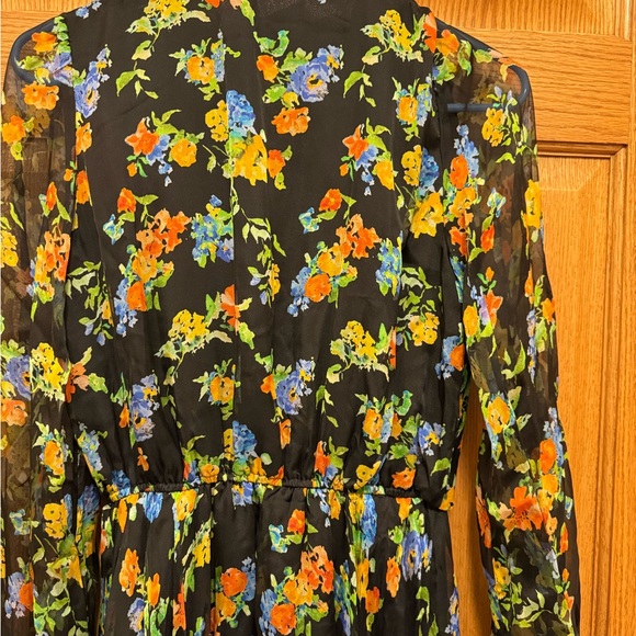 NWT Caroline Constas Vivian Gown Size S Blue Orange Floral Pattern - Picture 5 of 5